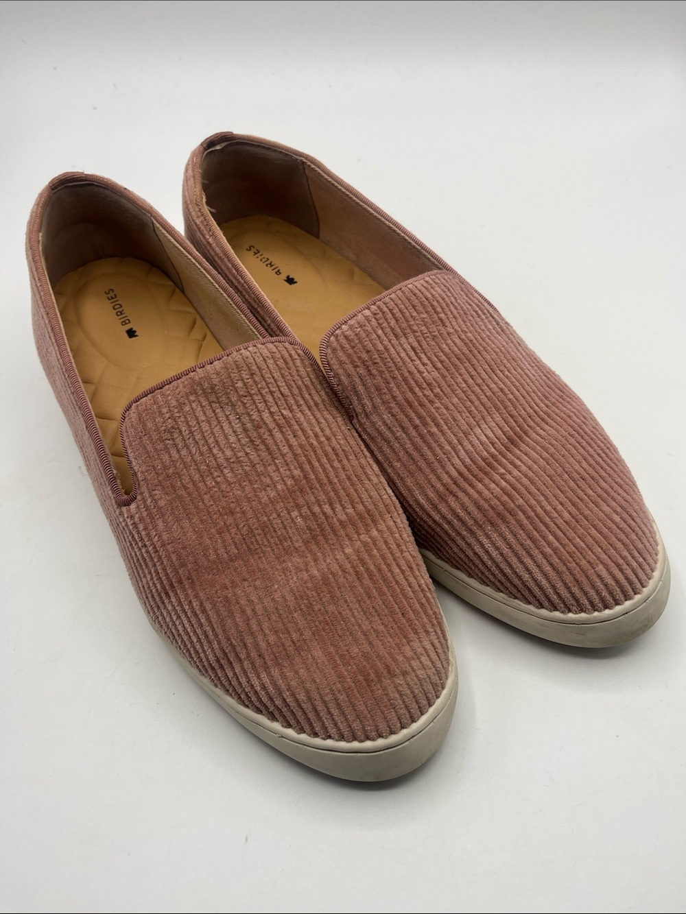 Birdies Corduroy Slip-On Loafers in Dusty Rose Pink